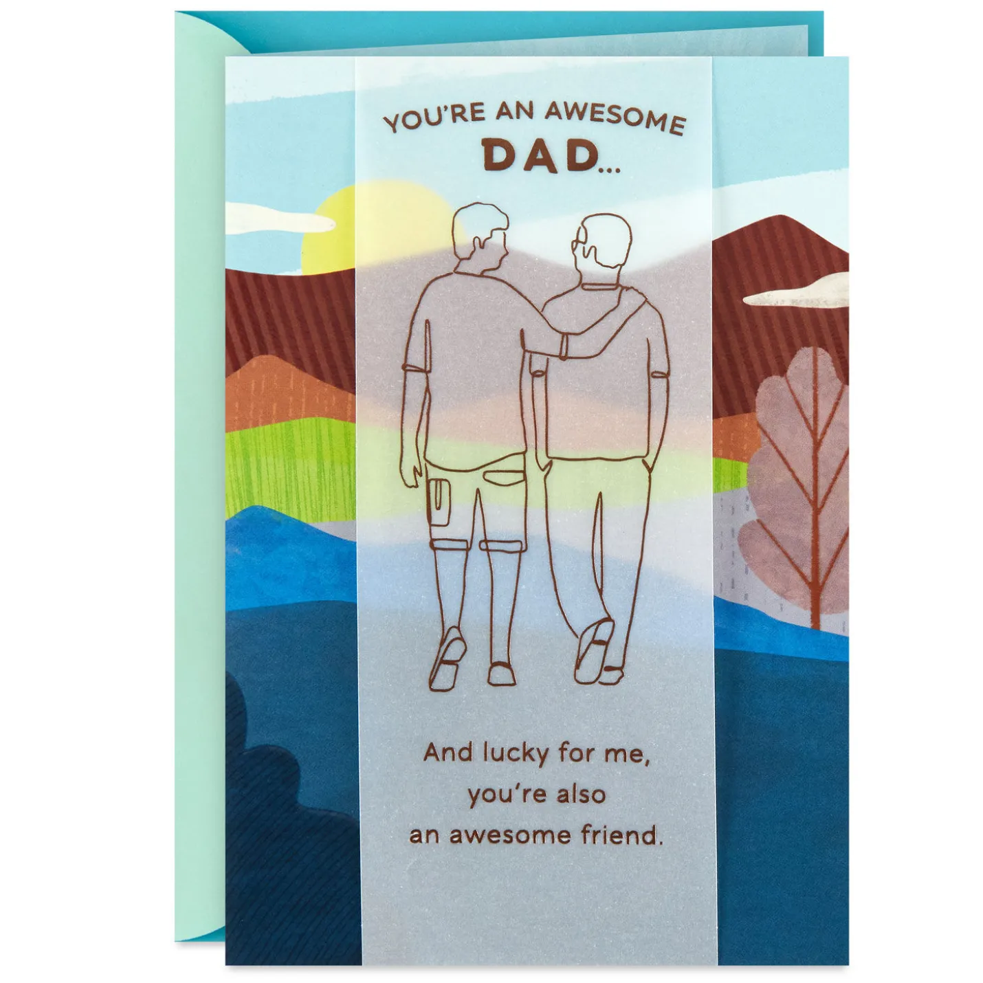 I'm Lucky to Walk Through Life With You Birthday Card for Dad From Son