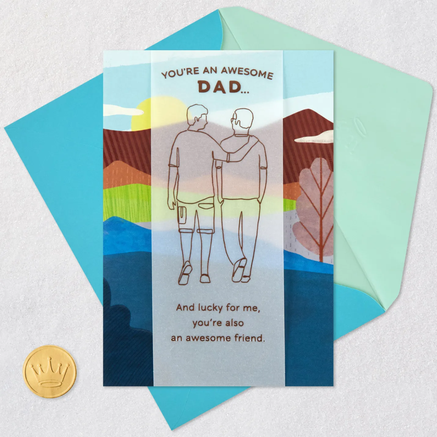 I'm Lucky to Walk Through Life With You Birthday Card for Dad From Son