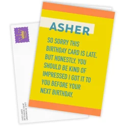 Impressed Funny Custom Belated Birthday Card