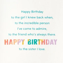 Incredible Person I Admire Birthday Card for Sister