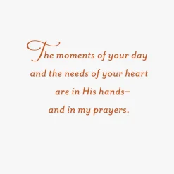 In God's Hands and In My Prayers Religious Encouragement Card