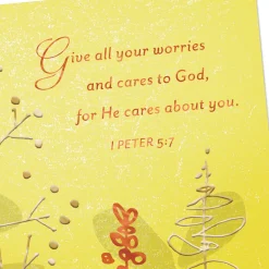 In God's Hands and In My Prayers Religious Encouragement Card
