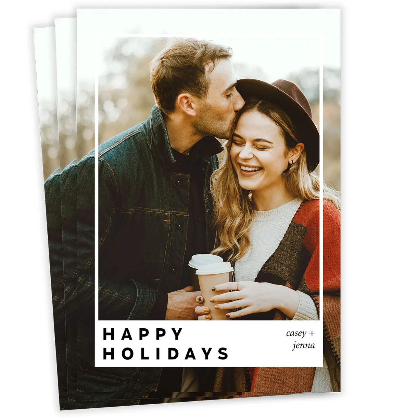 Instant Photo-Style Frame Flat Holiday Photo Card