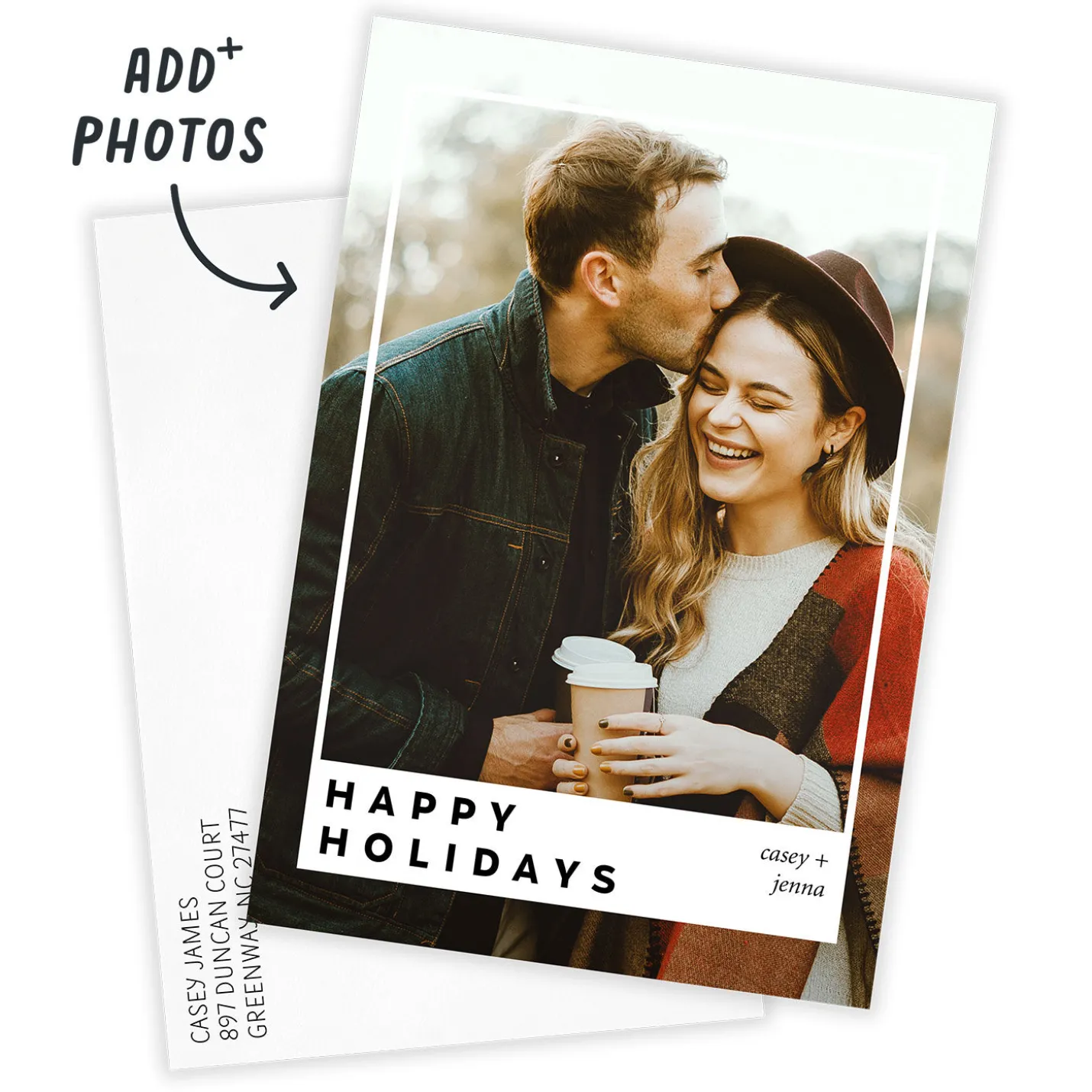 Instant Photo-Style Frame Flat Holiday Photo Card