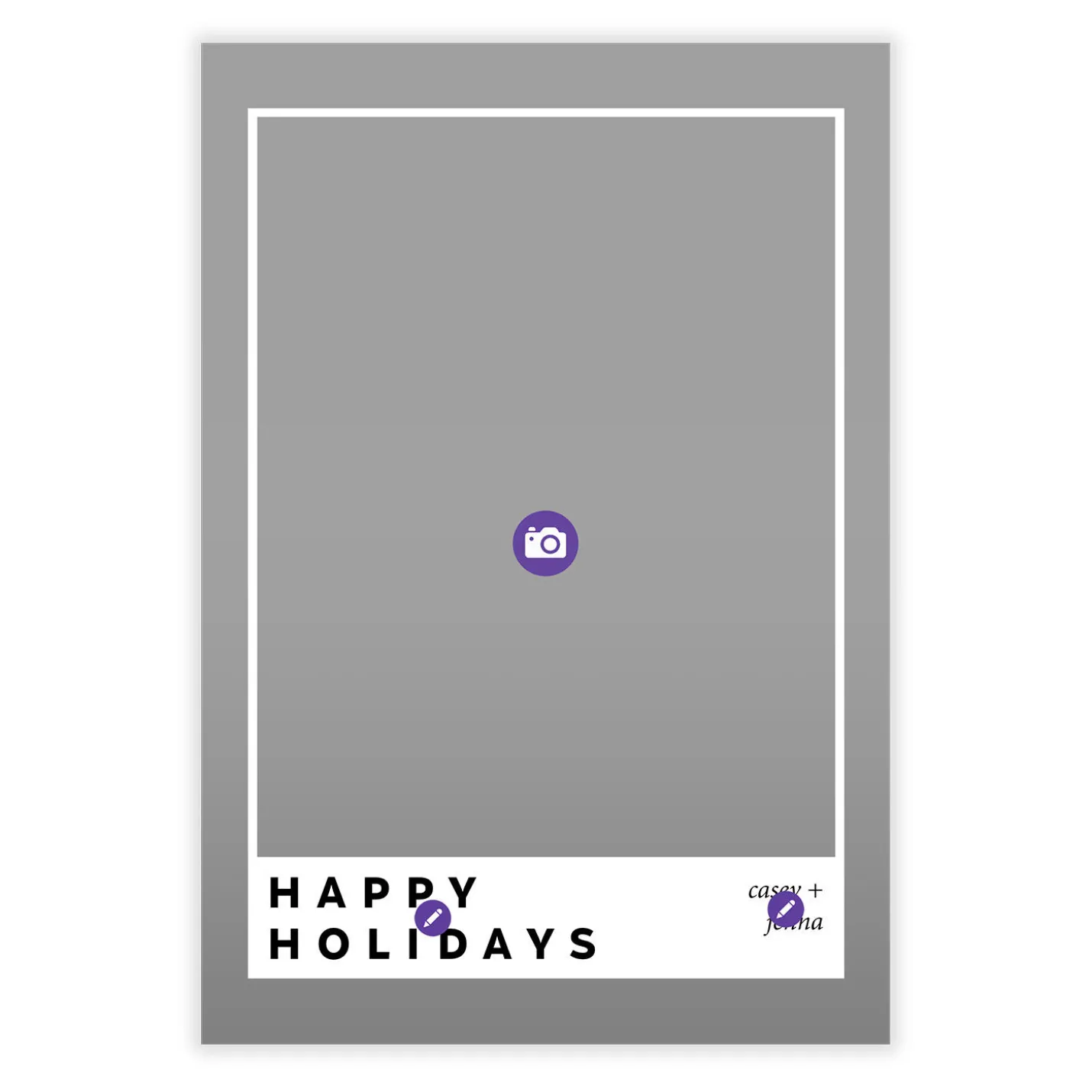 Instant Photo-Style Frame Flat Holiday Photo Card