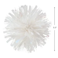 Iridescent and White Pom-Pom Gift Bow, 5.5"