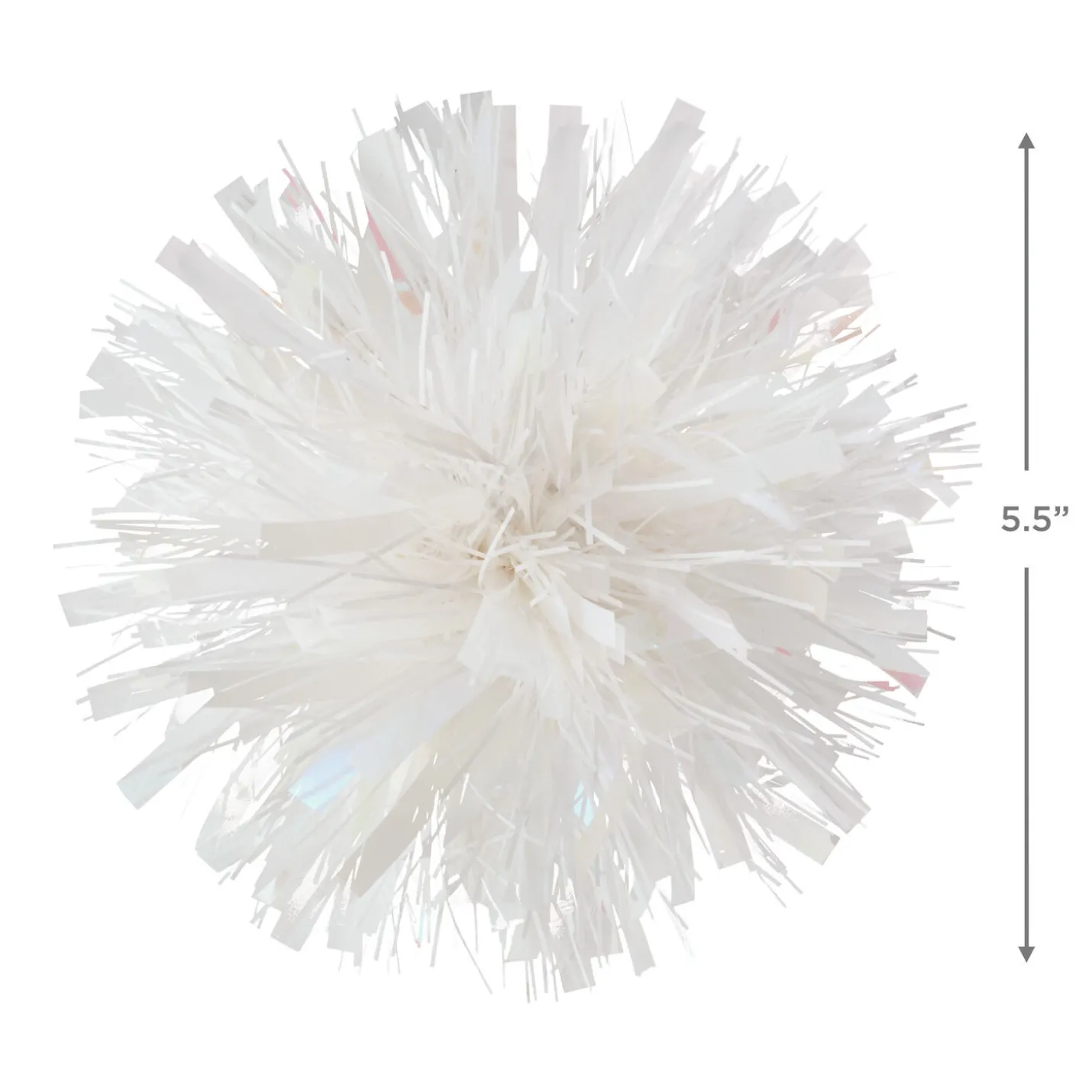 Iridescent and White Pom-Pom Gift Bow, 5.5"