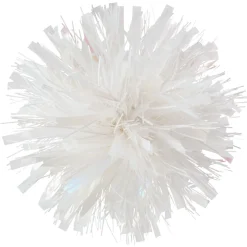 Iridescent and White Pom-Pom Gift Bow, 5.5"