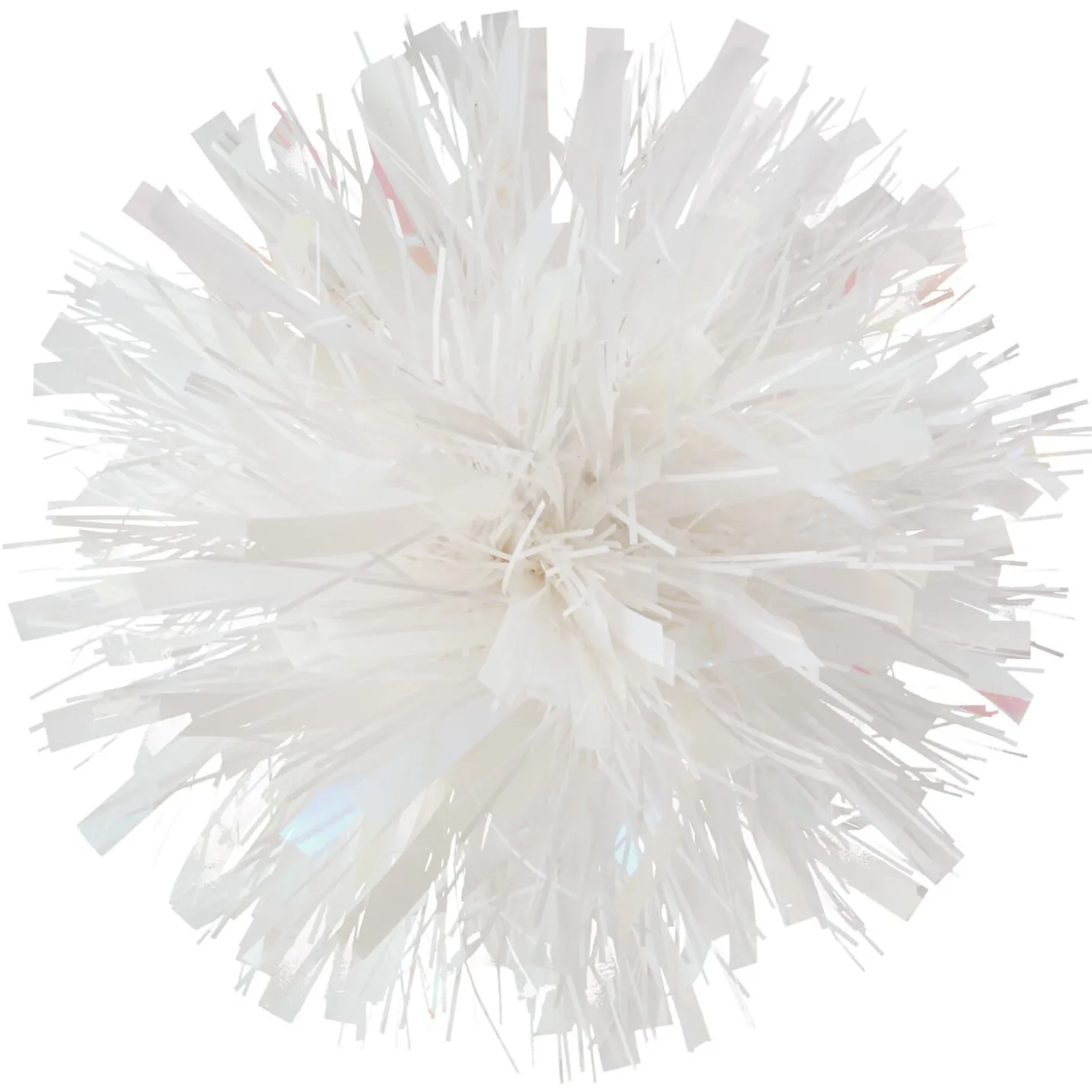 Iridescent and White Pom-Pom Gift Bow, 5.5"