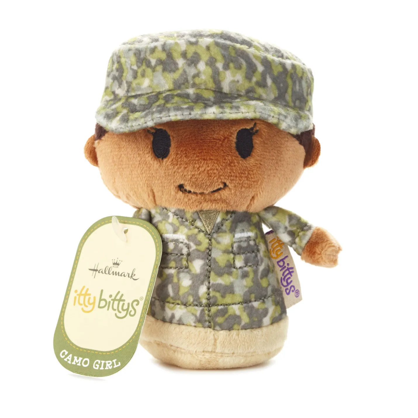 itty bittys® Black Woman in Green Camo Plush