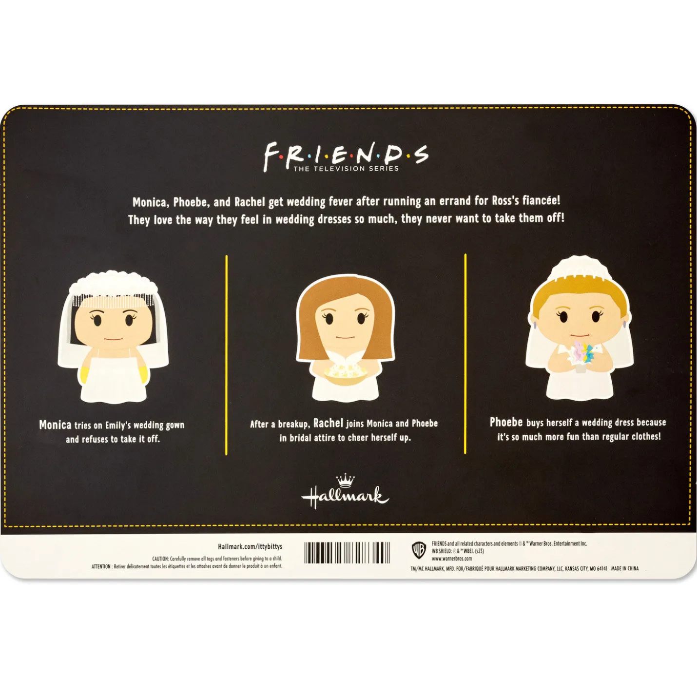 itty bittys® Friends Monica, Rachel and Phoebe in Wedding Dresses Plush, Set of 3