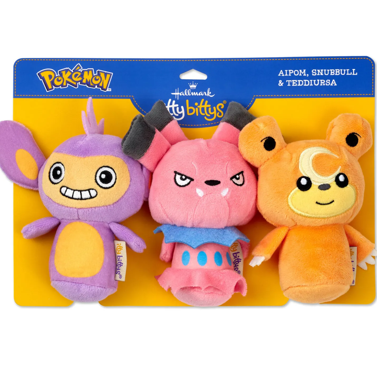 itty bittys® Pokémon Snubbull, Teddiursa and Aipom Plush, Set of 3