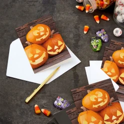 Jack-o'-Lantern Trio Halloween Cards, Pack of 6