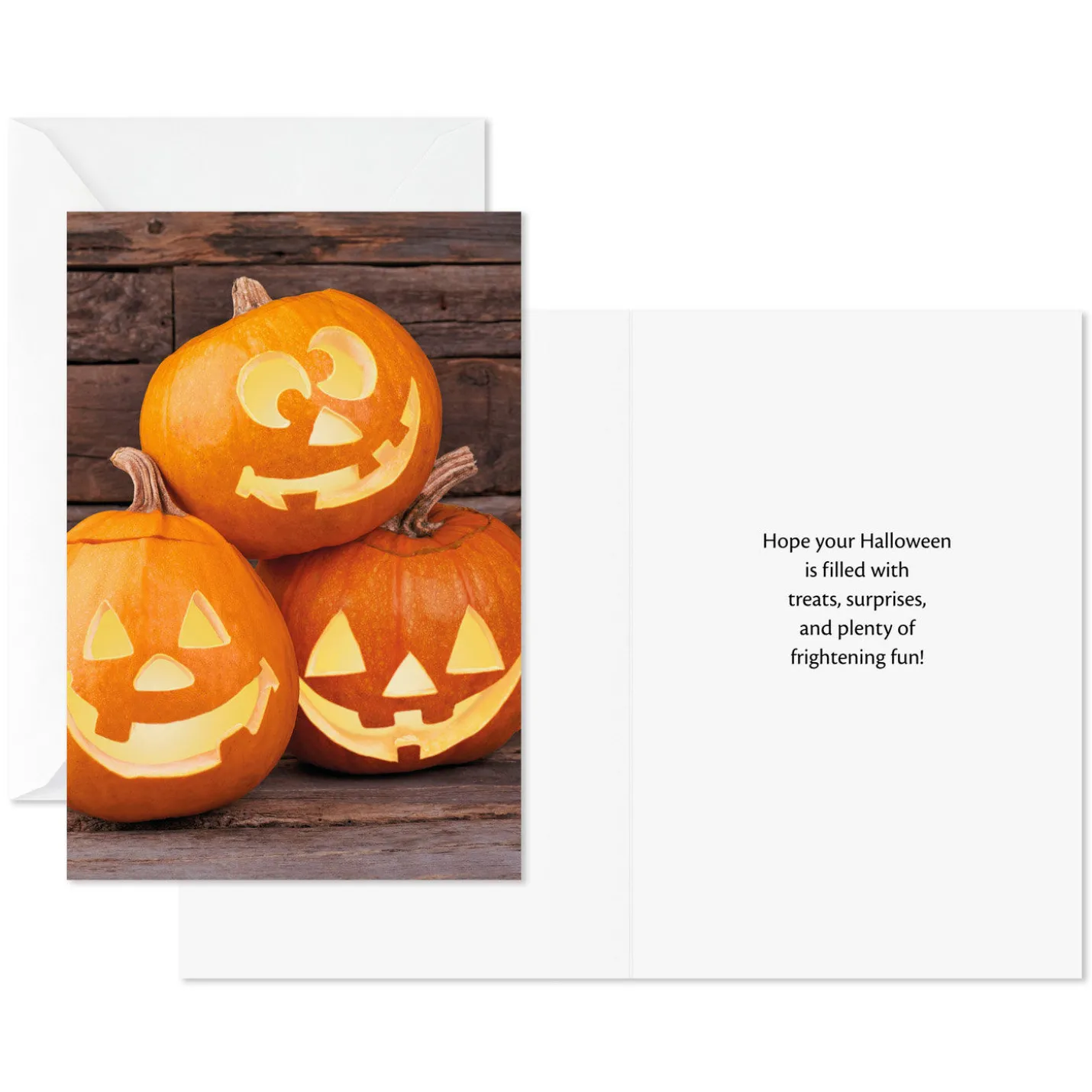Jack-o'-Lantern Trio Halloween Cards, Pack of 6