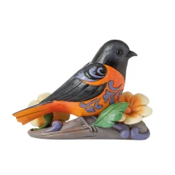 Jim Shore Baltimore Oriole With Spring Flowers Figurine, 4.2"