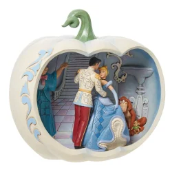 Jim Shore Disney Cinderella Scene in Carved Pumpkin Figurine, 8"