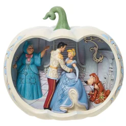 Jim Shore Disney Cinderella Scene in Carved Pumpkin Figurine, 8