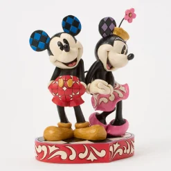 Jim Shore Disney Mickey and Minnie on Heart Figurine, 6.2"