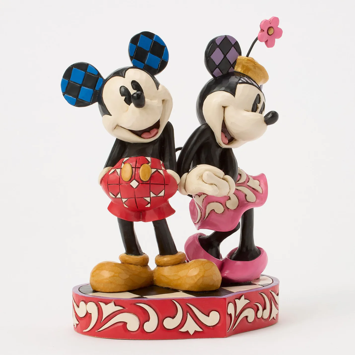 Jim Shore Disney Mickey and Minnie on Heart Figurine, 6.2"