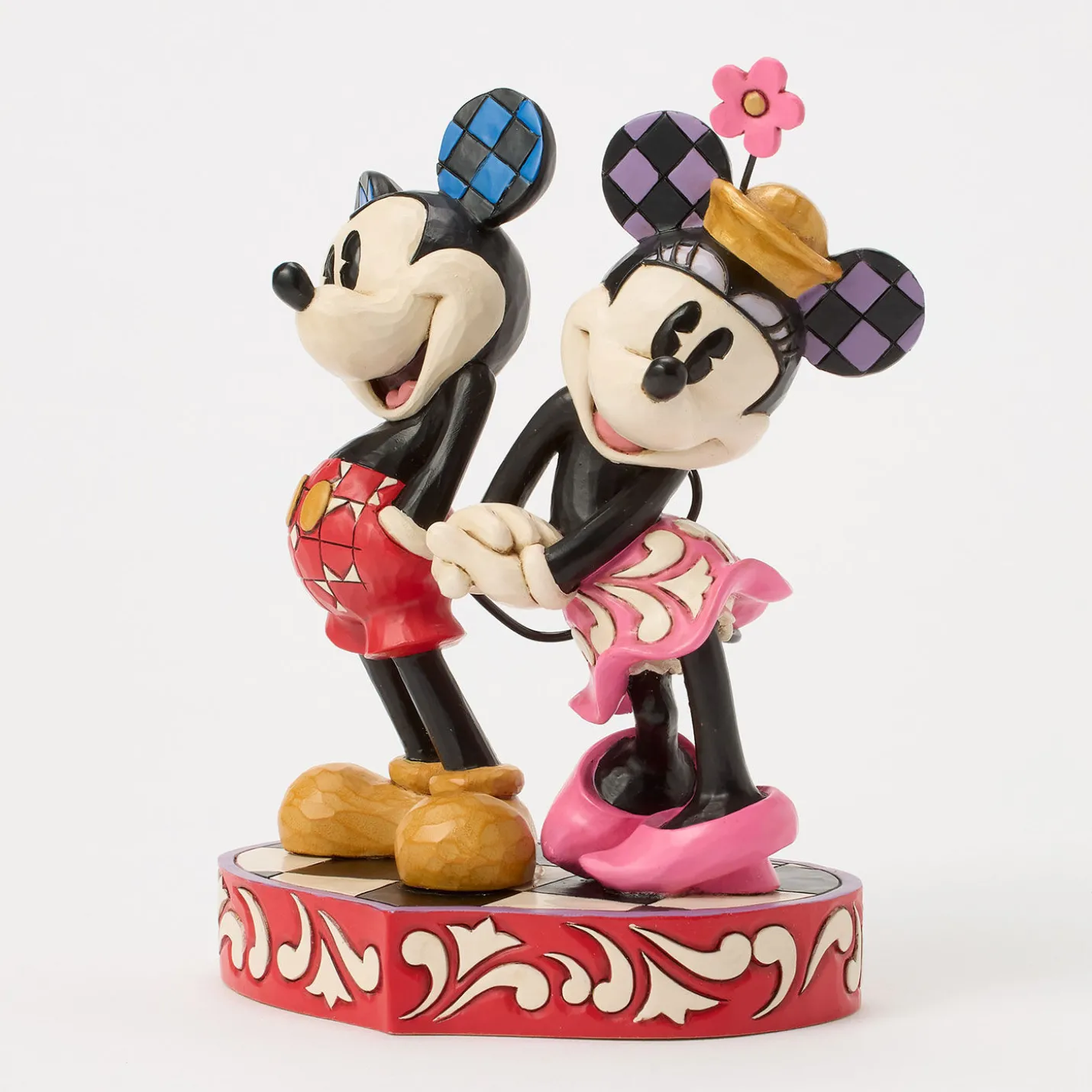 Jim Shore Disney Mickey and Minnie on Heart Figurine, 6.2"