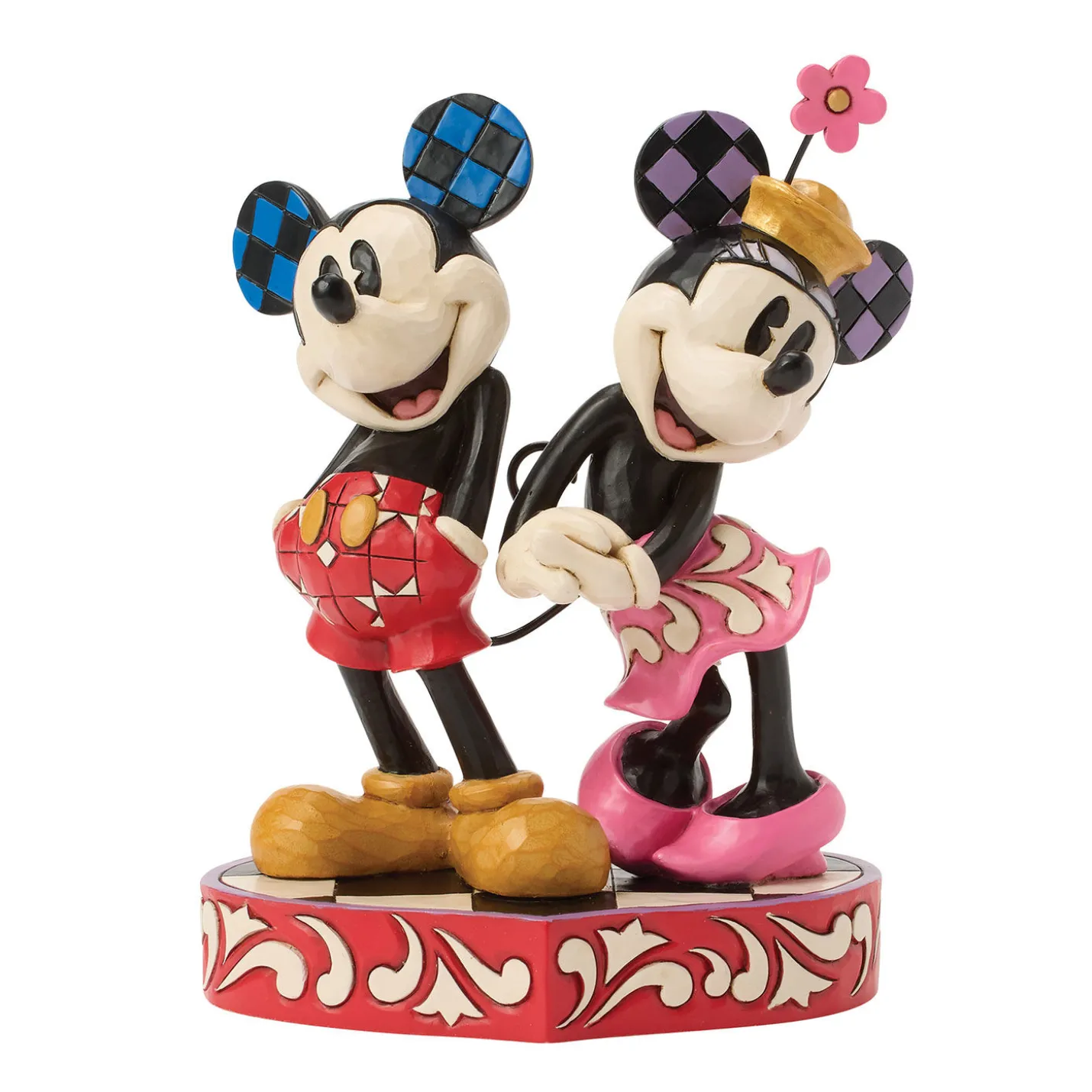 Jim Shore Disney Mickey and Minnie on Heart Figurine, 6.2"