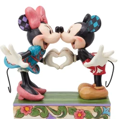 Jim Shore Disney Mickey and Minnie Making Heart Hands Figurine, 4.5"