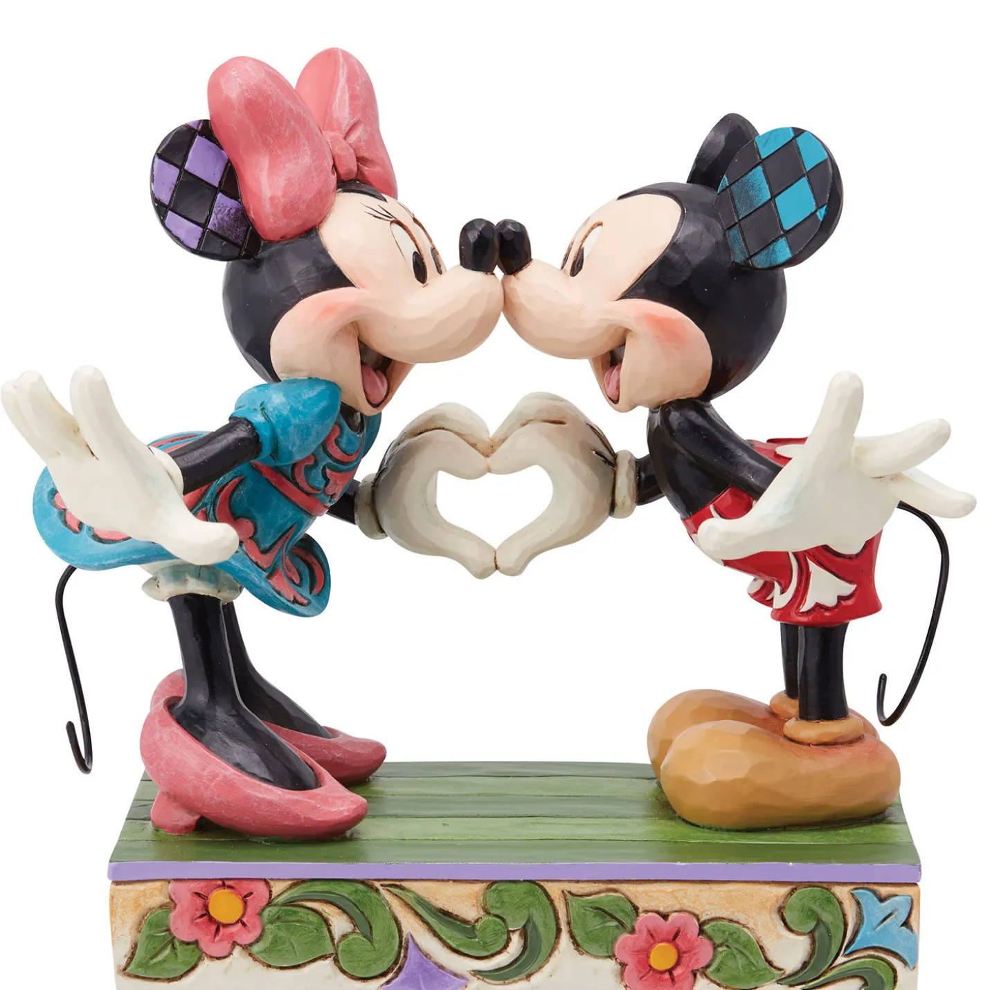 Jim Shore Disney Mickey and Minnie Making Heart Hands Figurine, 4.5"