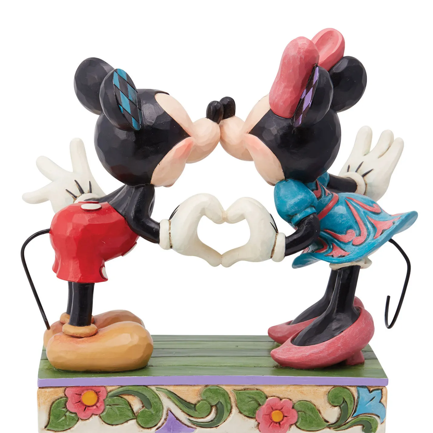 Jim Shore Disney Mickey and Minnie Making Heart Hands Figurine, 4.5"