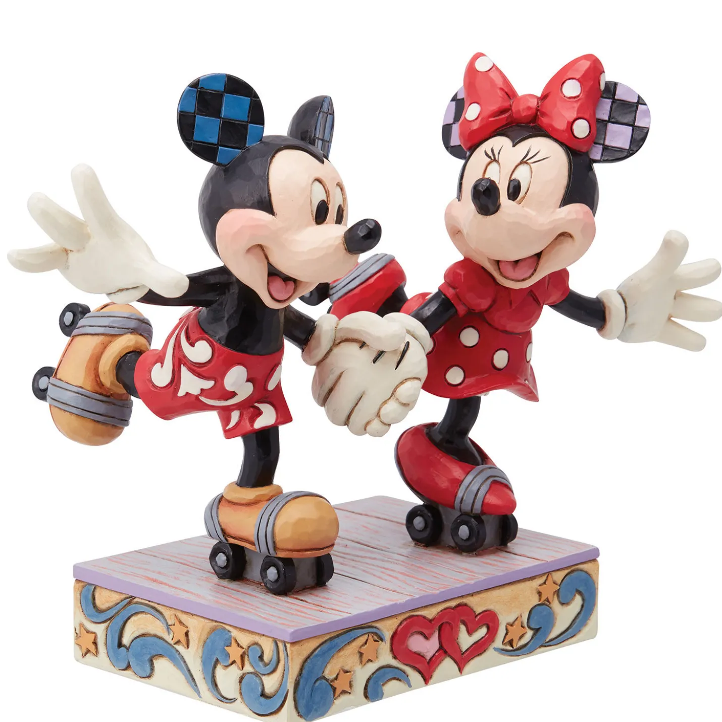 Jim Shore Disney Mickey and Minnie Roller Skating Figurine, 5.5"