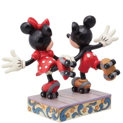 Jim Shore Disney Mickey and Minnie Roller Skating Figurine, 5.5"