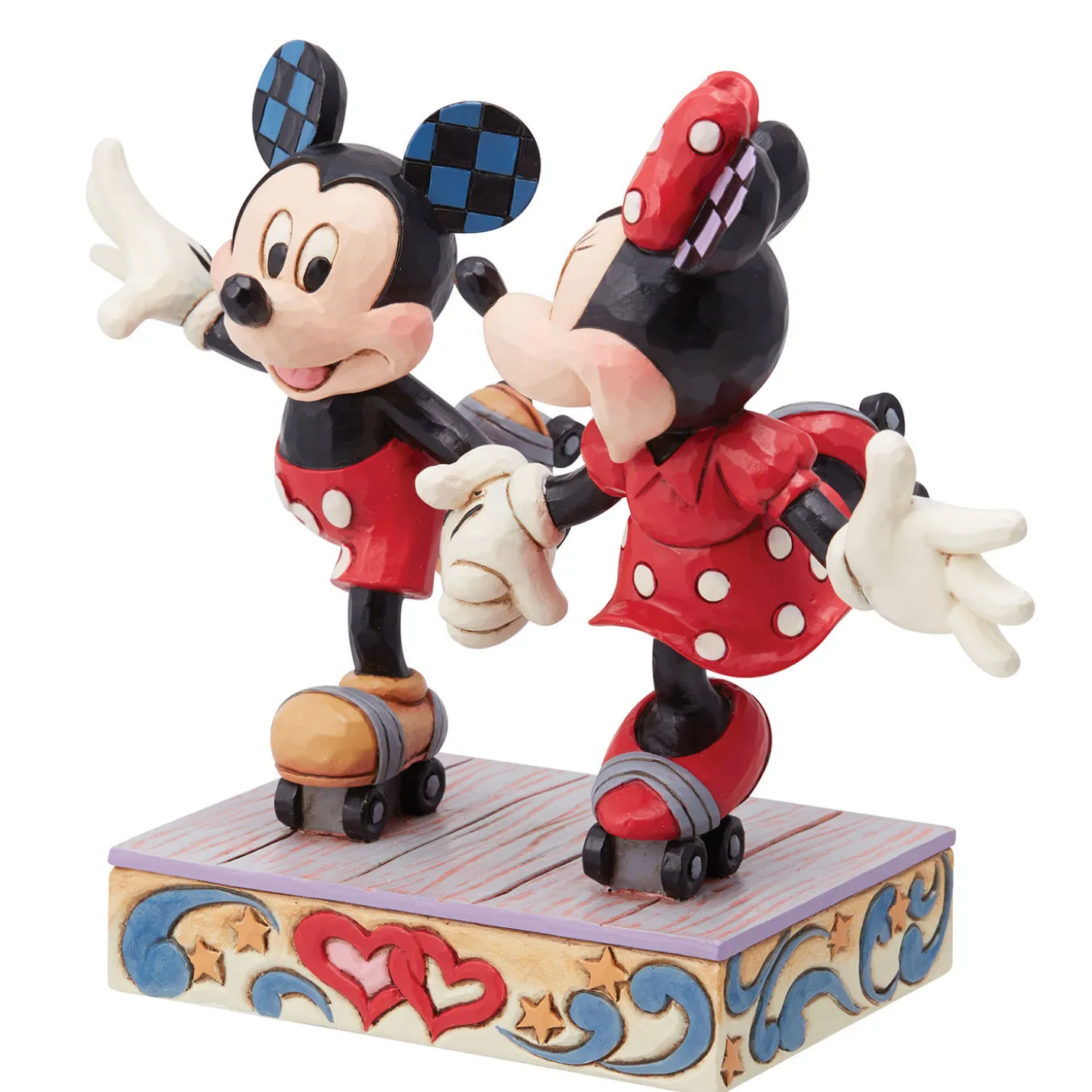 Jim Shore Disney Mickey and Minnie Roller Skating Figurine, 5.5"