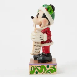 Jim Shore Disney Santa Mickey Checks His List Figurine, 7.75