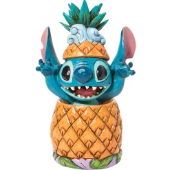 Jim Shore Disney Stitch in a Pineapple Figurine, 5.75"
