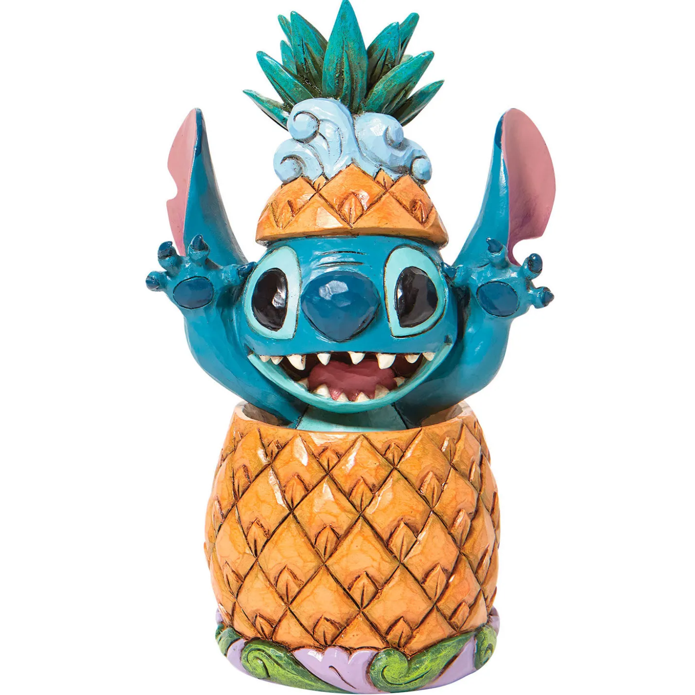 Jim Shore Disney Stitch in a Pineapple Figurine, 5.75"