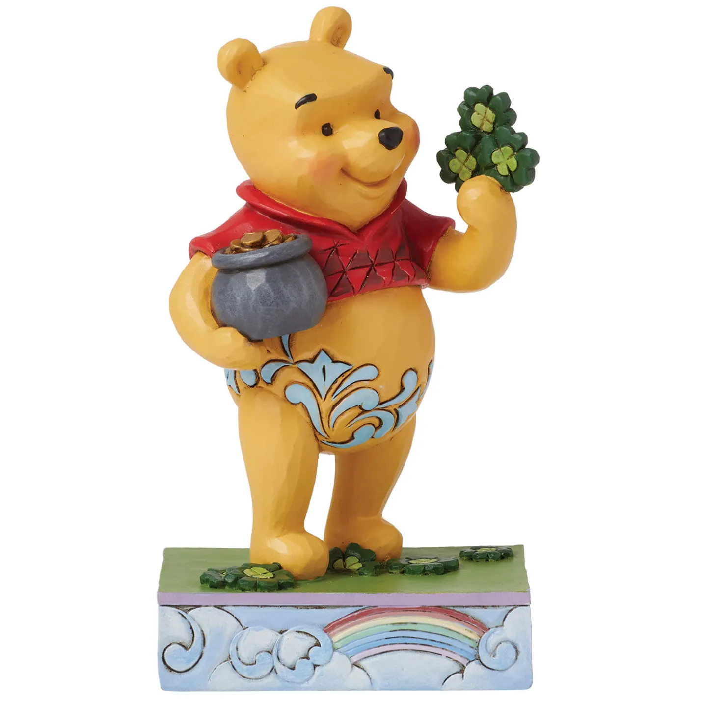 Jim Shore Disney Winnie the Pooh With Clover Figurine, 4.5"