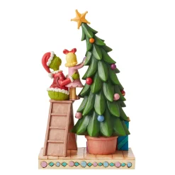 Jim Shore Dr. Seuss Grinch and Cindy Lou Who Decorating Tree Figurine, 10.4"