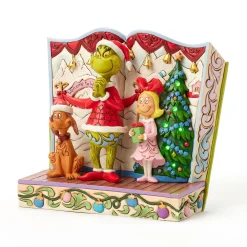 Jim Shore Grinch and Friends Light-Up Storybook Figurine, 6.2"