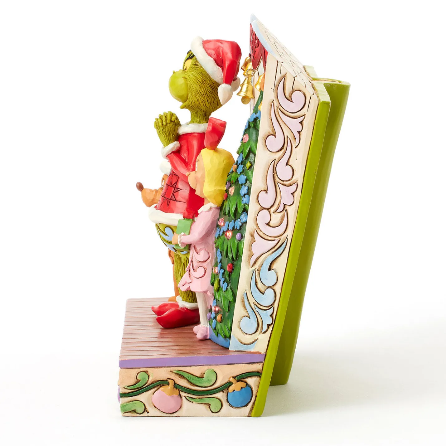 Jim Shore Grinch and Friends Light-Up Storybook Figurine, 6.2"