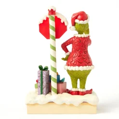 Jim Shore Grinch by Light-Up Stop Sign Figurine, 9.3"