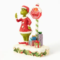 Jim Shore Grinch by Light-Up Stop Sign Figurine, 9.3