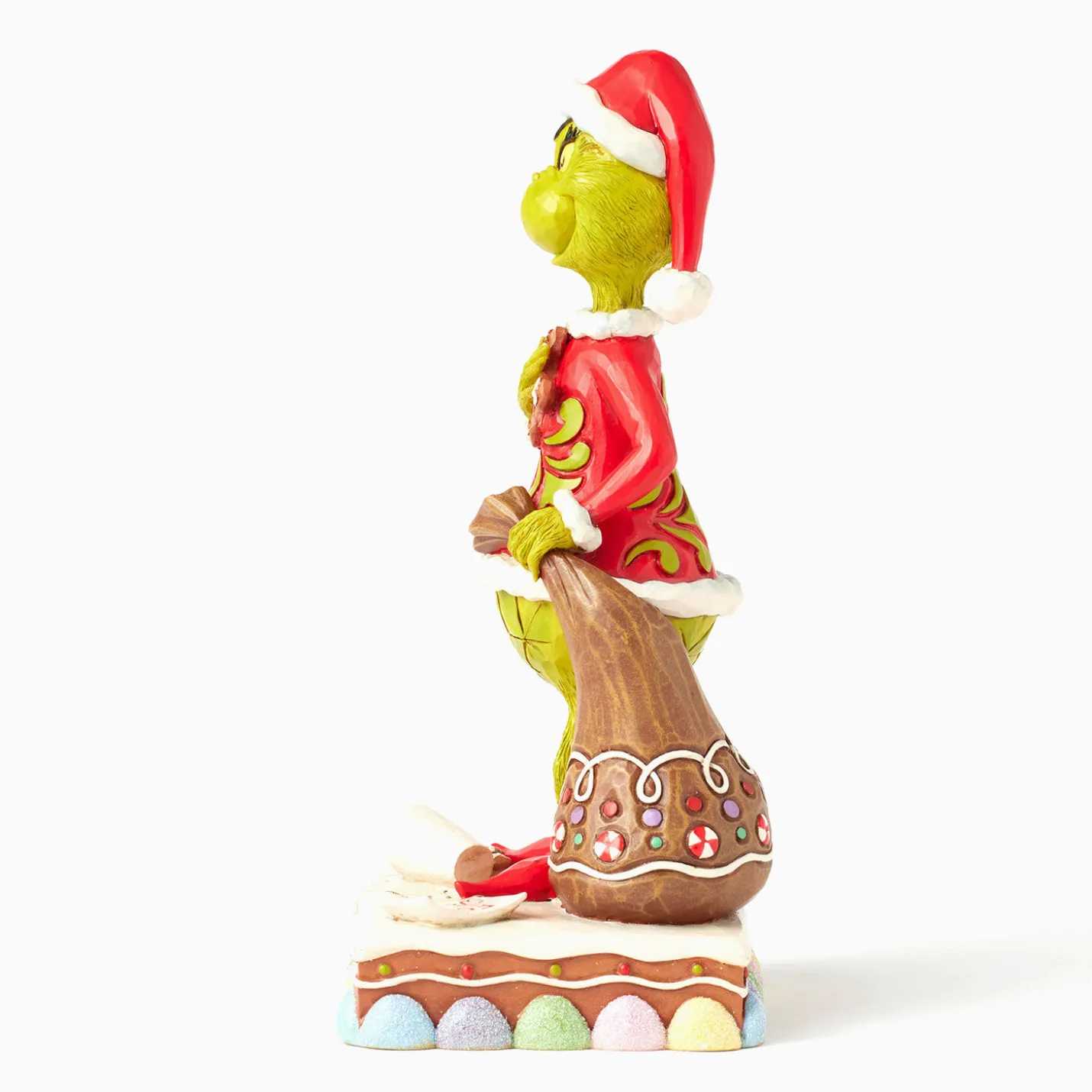 Jim Shore Grinch With Presents Eating Gingerbread Figurine, 8"