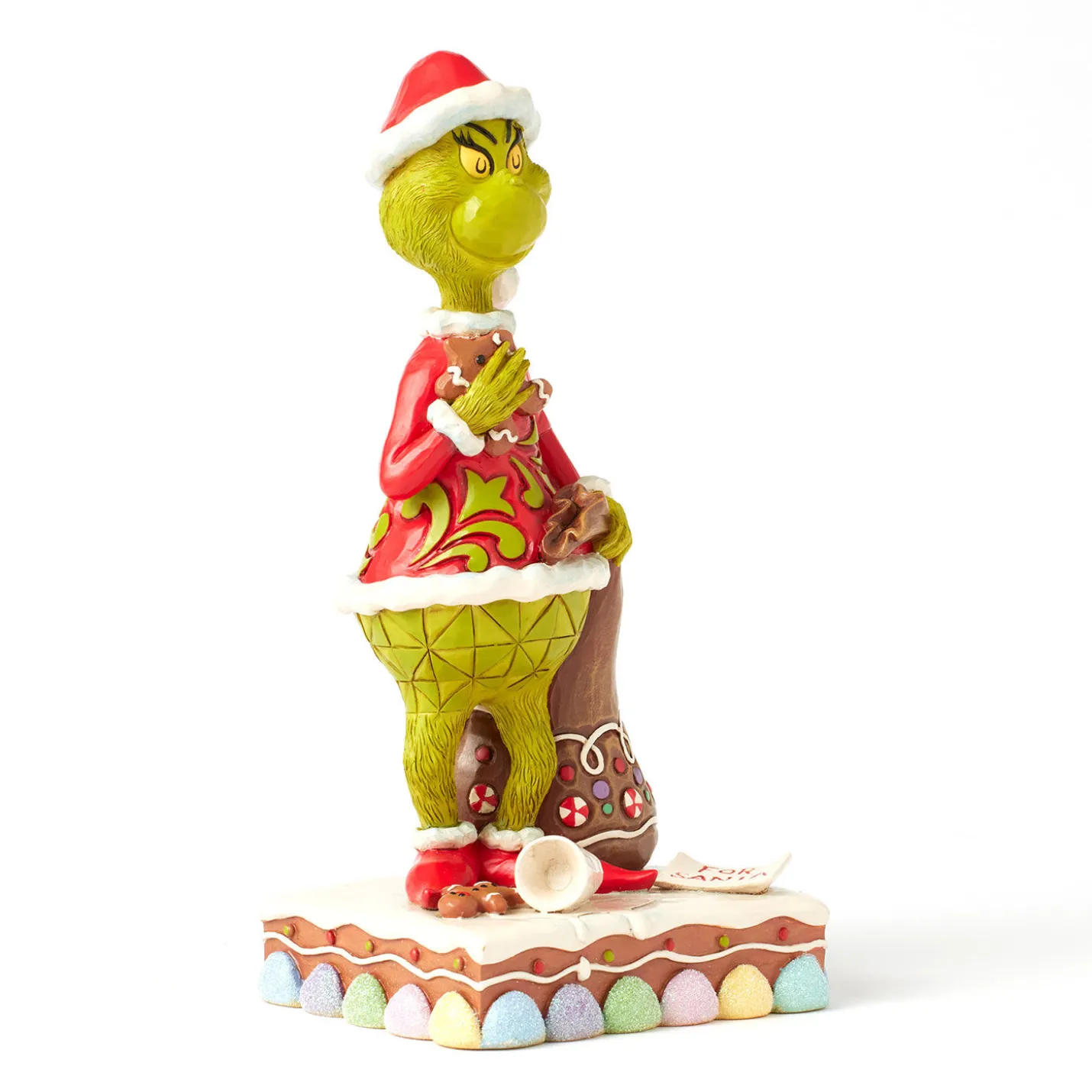 Jim Shore Grinch With Presents Eating Gingerbread Figurine, 8"