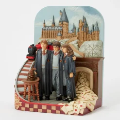 Jim Shore Harry Potter, Ron and Hermione With Train Figurine, 9"