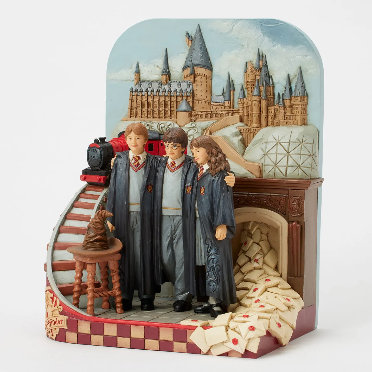 Jim Shore Harry Potter, Ron and Hermione With Train Figurine, 9"