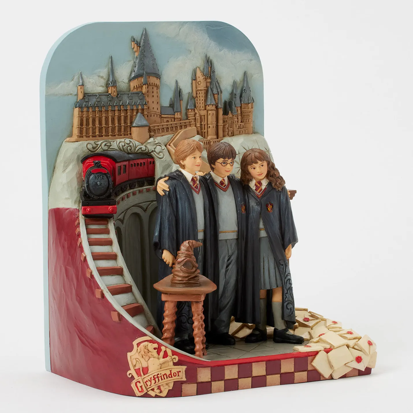 Jim Shore Harry Potter, Ron and Hermione With Train Figurine, 9"