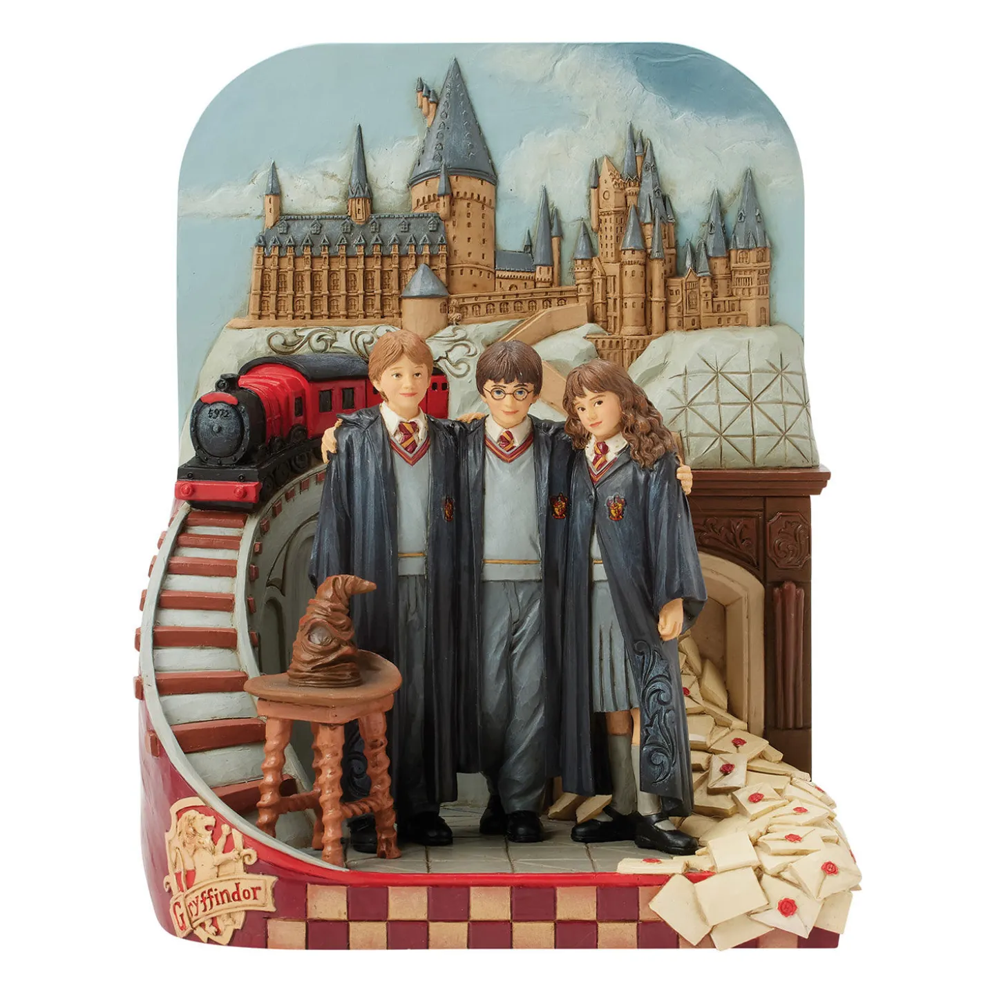 Jim Shore Harry Potter, Ron and Hermione With Train Figurine, 9"