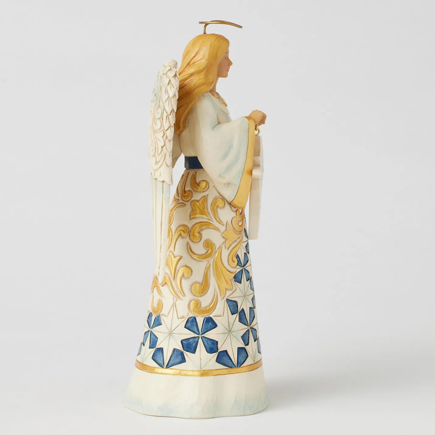 Jim Shore Heartwood Creek Blue and Gold Angel Figurine, 8.46"