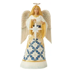 Jim Shore Heartwood Creek Blue and Gold Angel Figurine, 8.46"