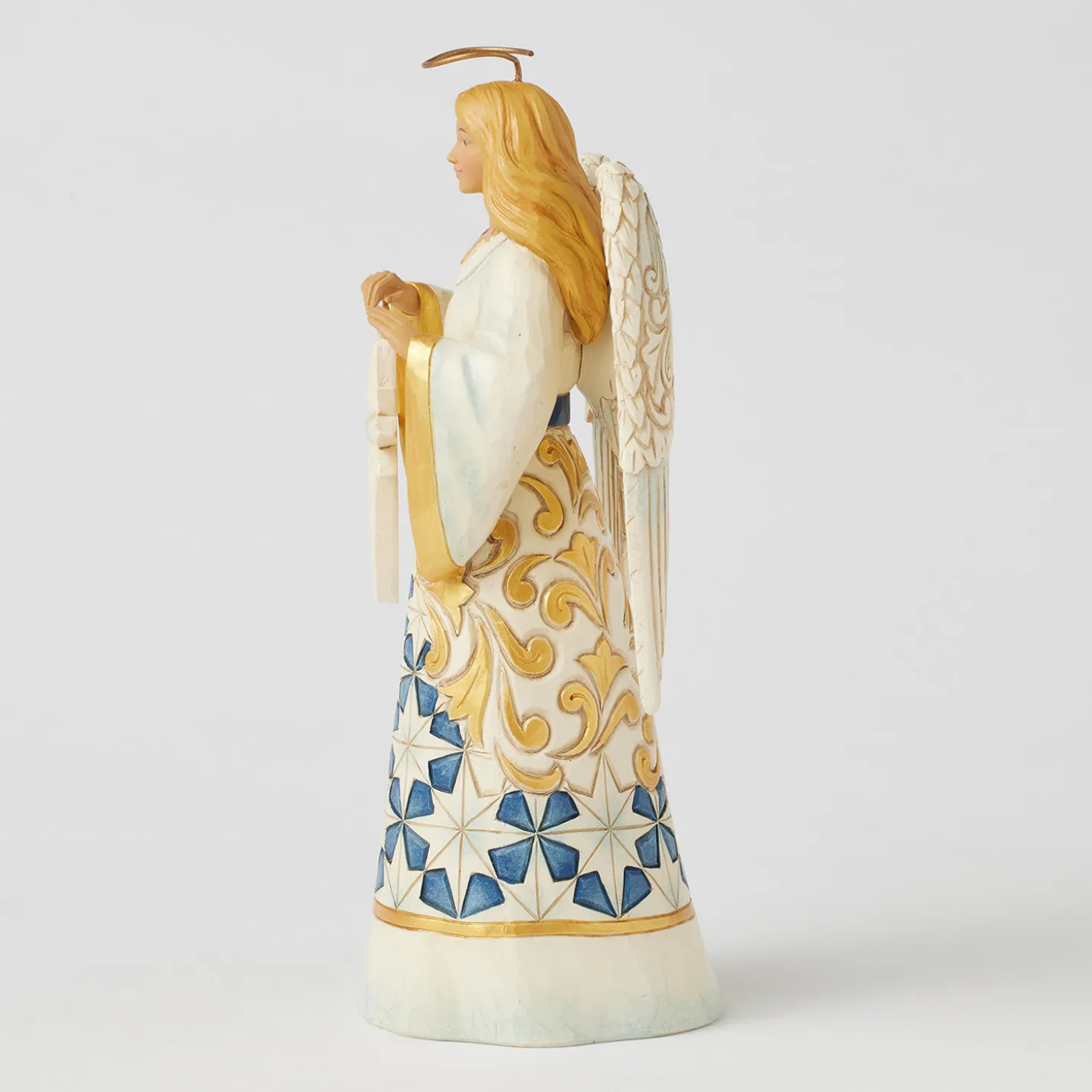 Jim Shore Heartwood Creek Blue and Gold Angel Figurine, 8.46"