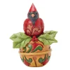 Jim Shore Heartwood Creek Cardinal on Jingle Bell Mini Figurine, 3.54"
